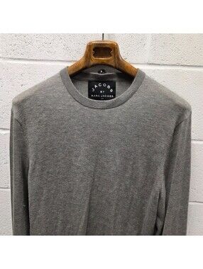 Marc Jacobs 100% Cashmere Mens Crew Neck Pullover Sweater Gray 22*30 XL